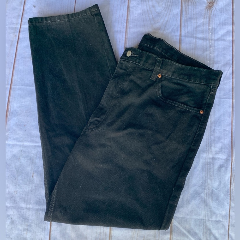 Levi Strauss 550 Black Straight Leg Regular Fit Denim Jeans Size 40” W 32” L